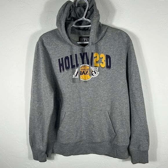 🏀 L.A. LAKERS Lebron James “HOLLYW23D” Hoodie Sweatshirt - Men Sz L - EXCELLENT - Picture 2 of 8